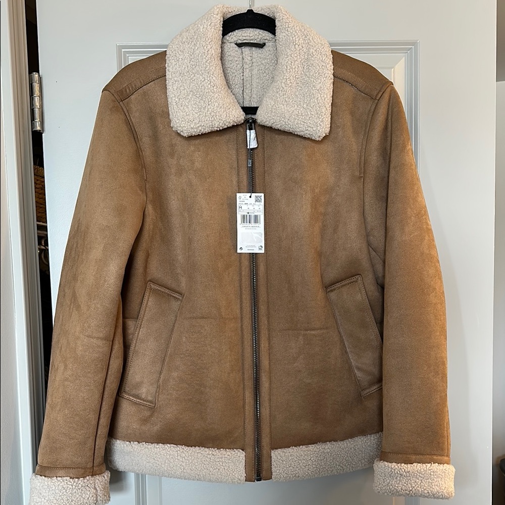Mango Suede Jacket, Size M - Brand New with Tags